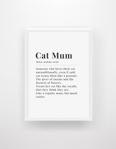Cat Mum Definition Print - Chic Prints