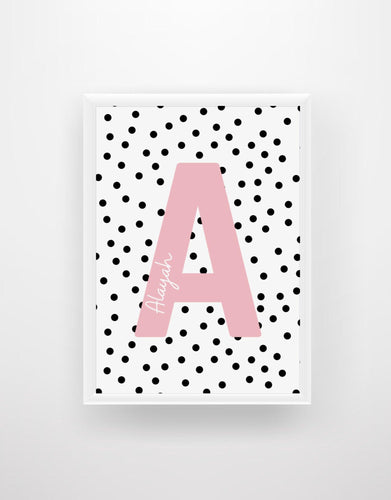 Personalised Name and Initial Print (Pink) - Chic Prints