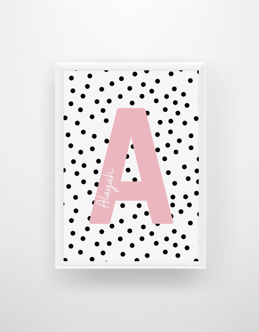 Personalised Name and Initial Print (Pink) - Chic Prints