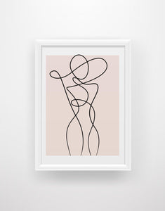Abstract body line art print (Blush) - Chic Prints