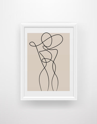 Abstract body line art print (Nude) - Chic Prints