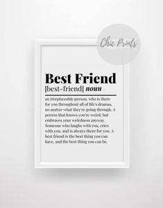 Best Friend Definition - Chic Prints