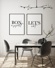 Load image into Gallery viewer, ‘Bon appetit’ ‘Let’s eat’ - Set of 2 Quote Prints - Chic Prints
