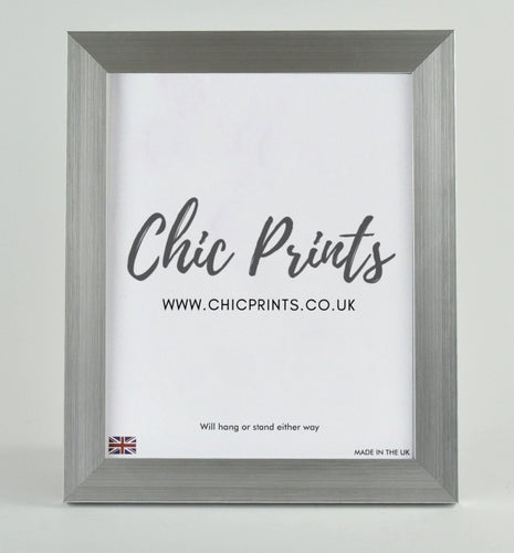 Brushed Silver Photo Frame - A4 Size (30cm x 21cm)-Chic Prints