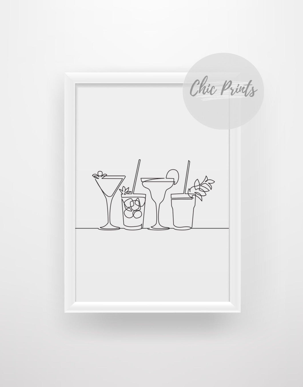 Cocktail Line Art - Chic Prints