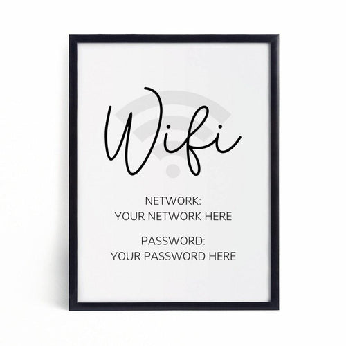 Custom Wifi Network & Password Print - Chic Prints