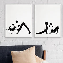 Load image into Gallery viewer, Dog and Woman Yoga Prints - Set of 2-Chic Prints

