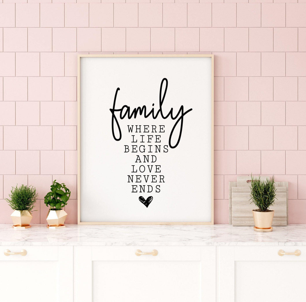 Family wall print - family wall quote family wall decal family gift ideas love wall print gifts for family love wall quote home decor-Chic Prints