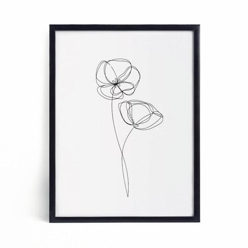 ‘Flowers’ - Line Art Print-Chic Prints