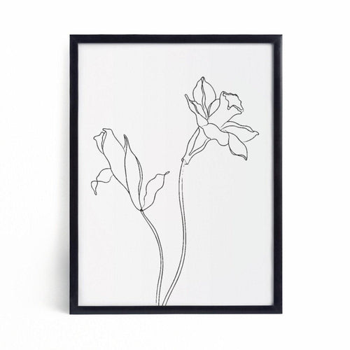 ‘Flowers’ Line Art Print-Chic Prints