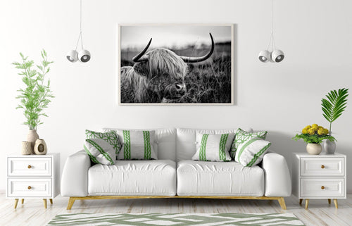 Highland Cow - Monochrome Print-Chic Prints