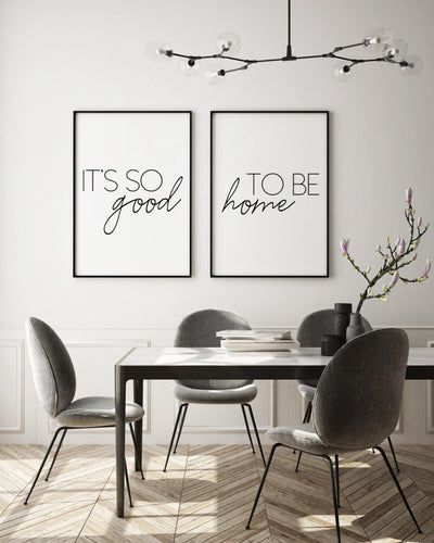 ‘It’s so good to be home 2’ - Set of 2 Quote Prints - Chic Prints