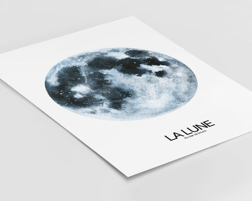 La Lune (Au Clair de la lune) - Moon Print - Chic Prints
