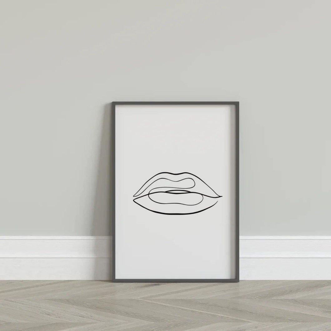 ‘Lips’ - Line Art Print-Chic Prints