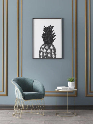 Monochrome Pineapple - Line art print-Chic Prints