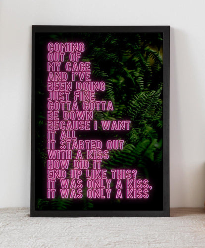 Mr Brightside - Neon Sign Lyrics Print - Chic Prints