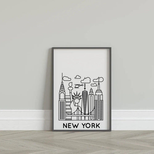 ‘New York’ - Line Art Print-Chic Prints