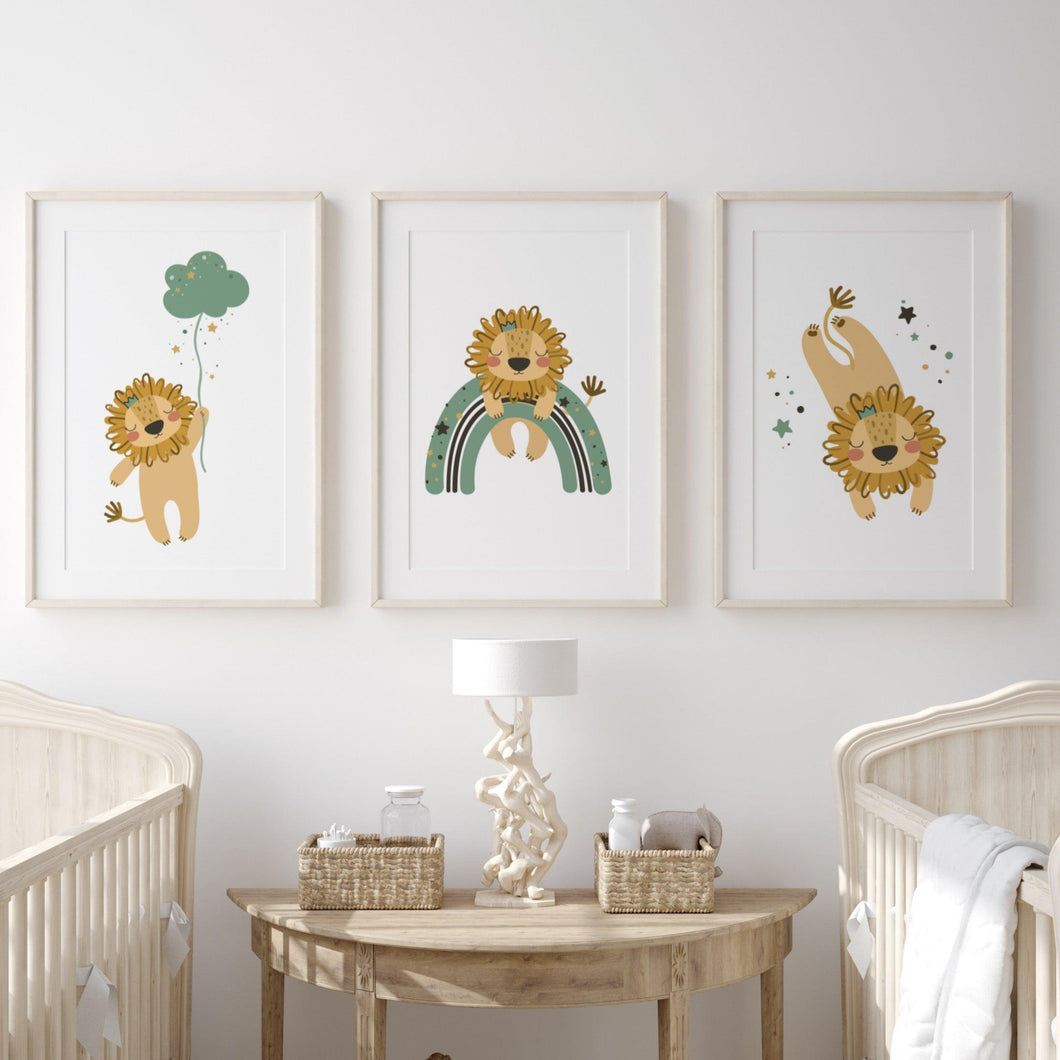 Nursery Lion (Set of 3 Prints) - Chic Prints