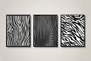 Set of 3 zebra wall prints - zebra home decor zebra wall art zebra pattern decor zebra home accessories animal wall art animal wall print-Chic Prints