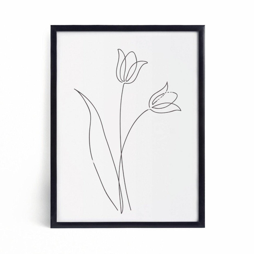 ‘Tulips’ - Line Art Print-Chic Prints