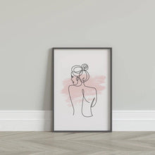 Load image into Gallery viewer, Woman Outline/Blush Line Art (Set of 3)-Chic Prints

